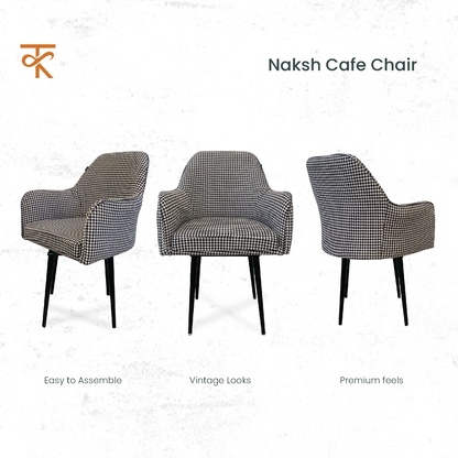 Naqsh Retro Velvet Swivel Accent Chair - Premium Lounge Chair for Living Room, Bedroom & Decor, 6 Months Warranty - Black and white