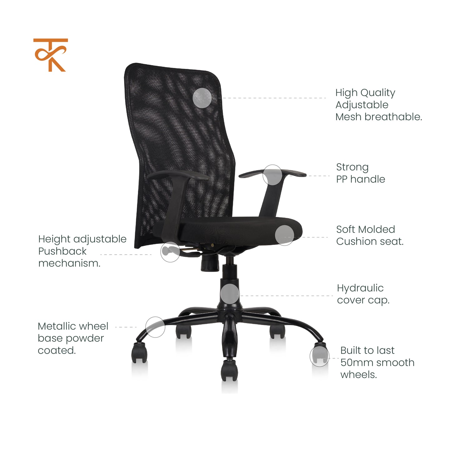 Office mesh Chair Black-product features