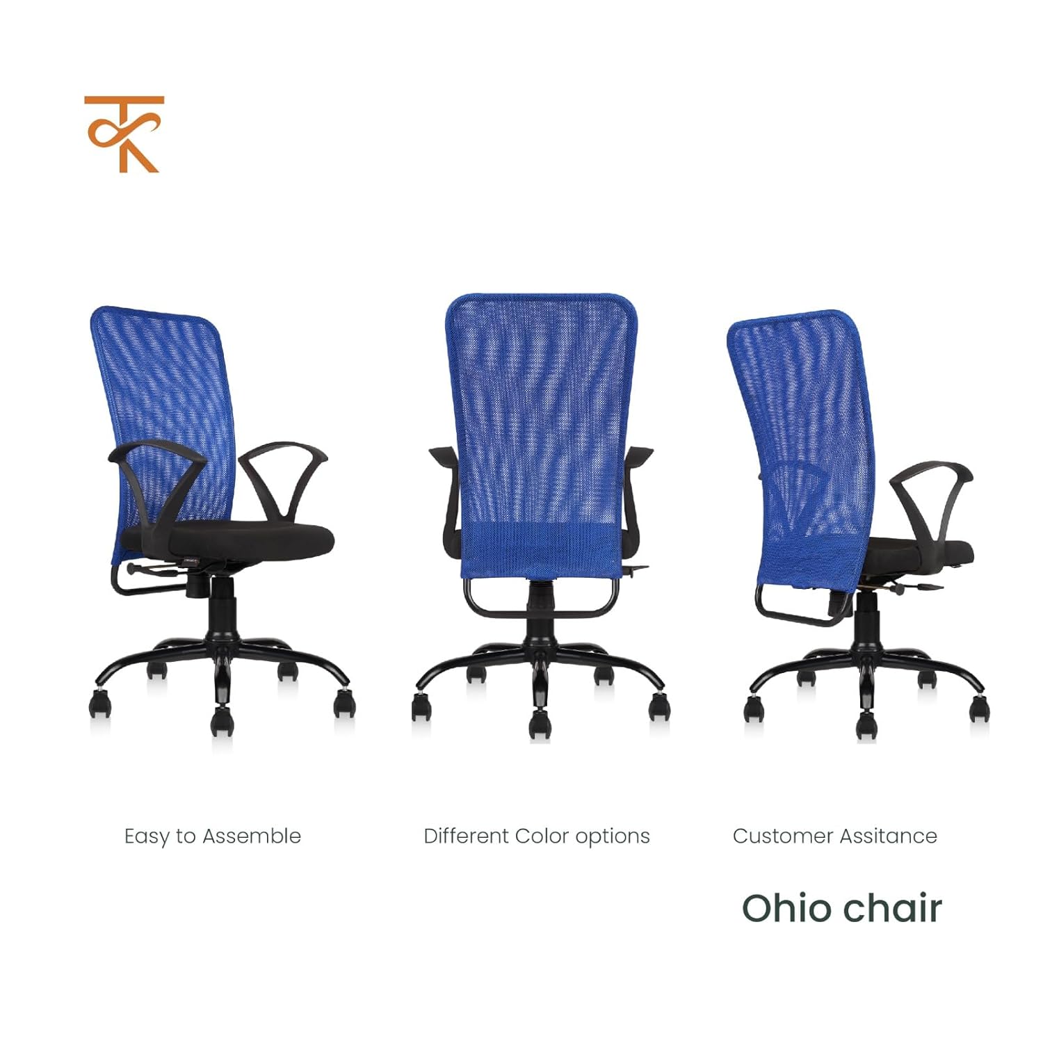 Ohio Office Chair - BLUE different angle image