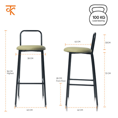 Zen Bar Chair - Low Back Bar stool (Parrot Green)