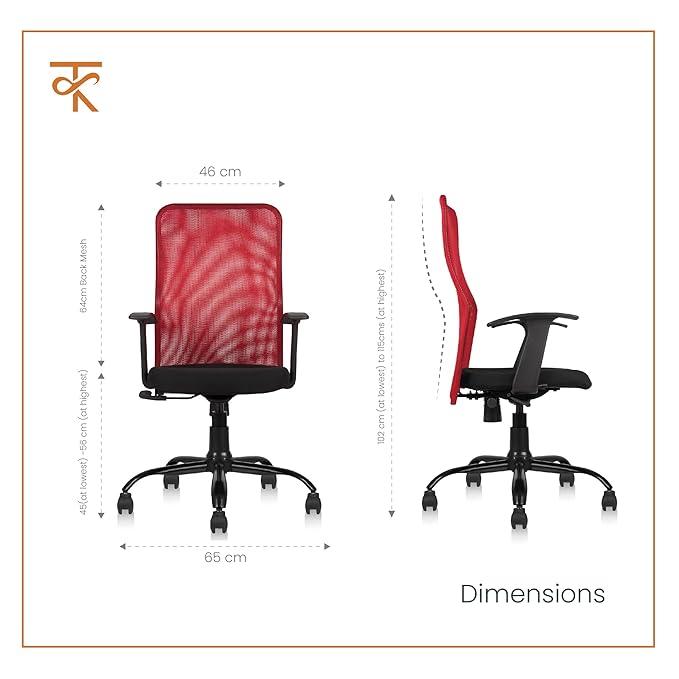 Red Comforto office chair Dimension