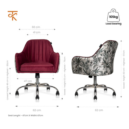 Sherni Accent Chair for Office - Adjustable Height, Tilt Lock, 360° Swivel, Heavy Duty Metal Base (Scarlet Red)