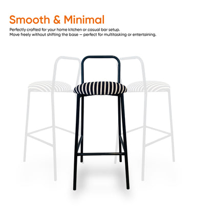 Zen Bar chair - Low Back Bar stool (Black & White Retro)