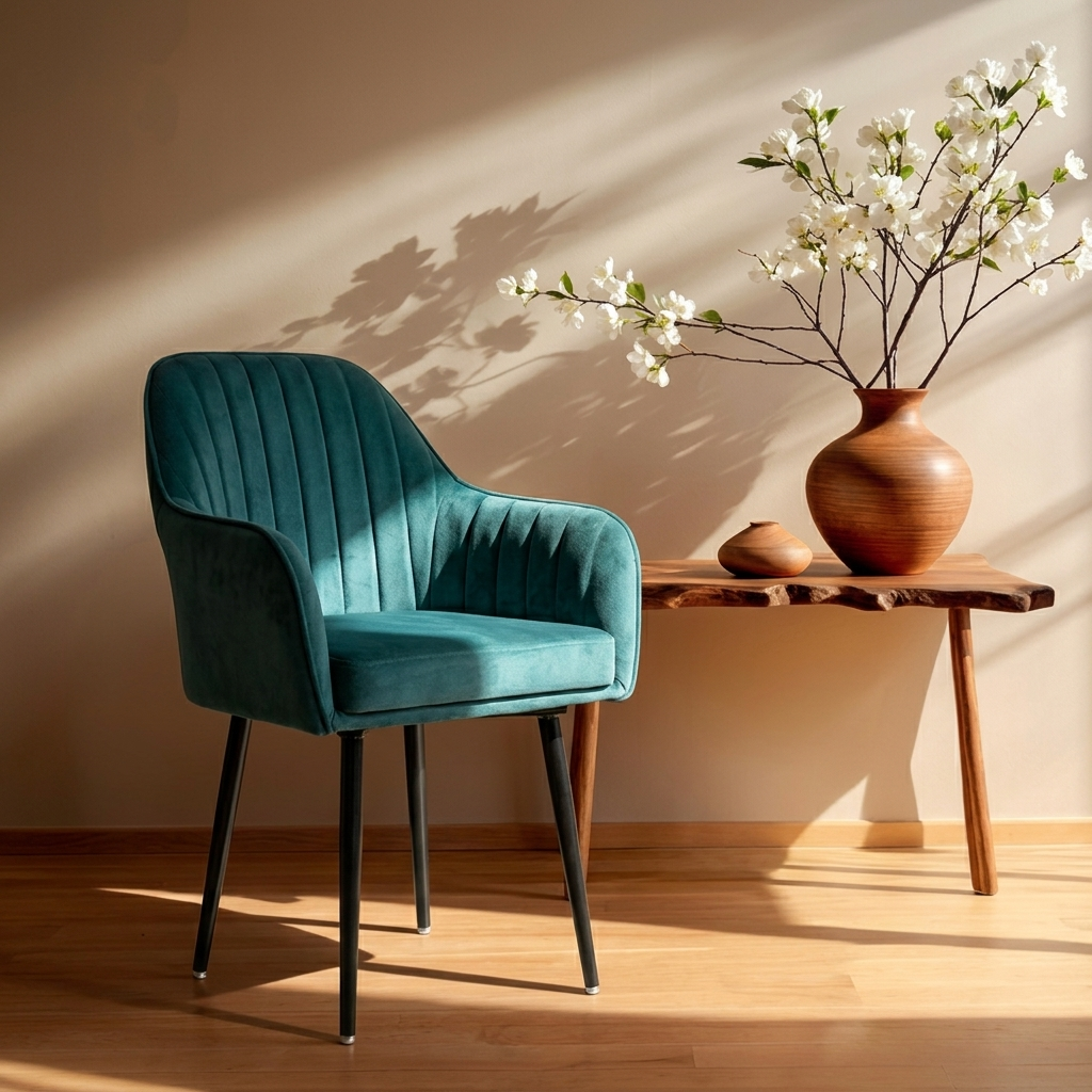 Aksh Velvet Swivel Accent Chair - Premium Lounge Chair for Living Room, Bedroom & Decor, 6 Months Warranty - Teal Green (Pack of 1)