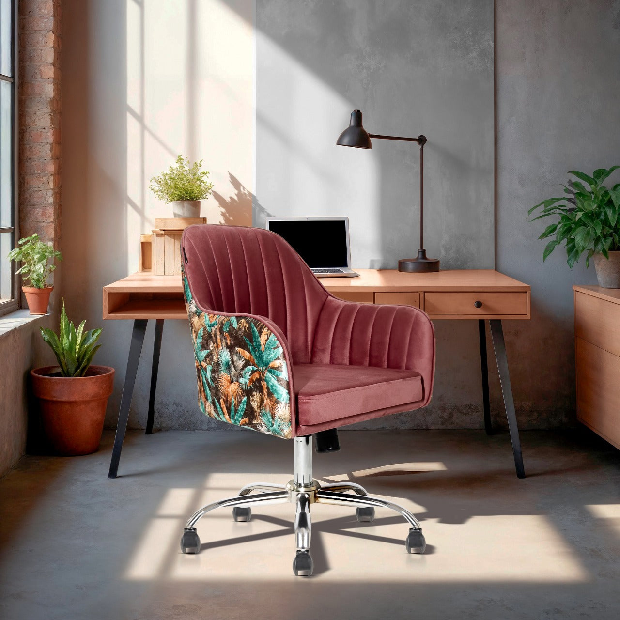 pink colour office chair lifestyle image