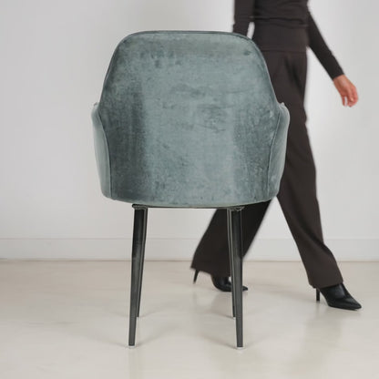 Aksh Velvet Swivel Accent Chair  - Premium Lounge Chair for Living Room, Bedroom & Decor, 6 Months Warranty - Grey (Pack of 1)