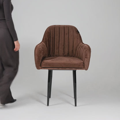 Aksh Velvet Swivel Accent Chair - Premium Lounge Chair for Living Room, Bedroom & Decor, 6 Months Warranty - Brown (Pack of 1)
